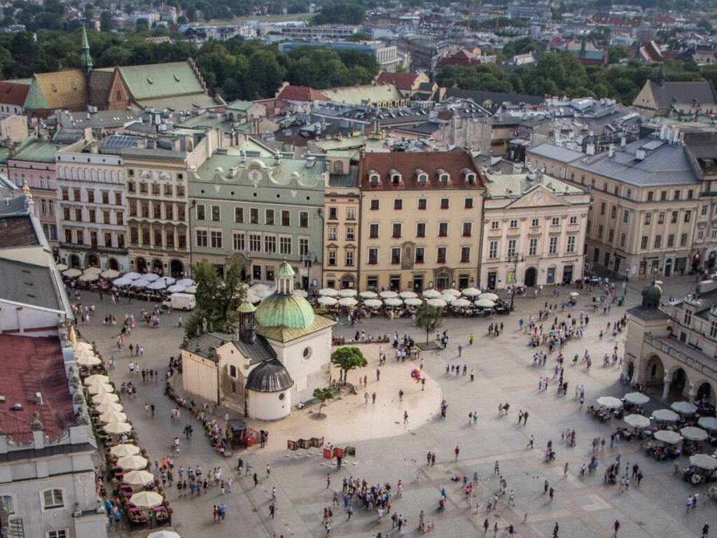 Aerial view of Krakow