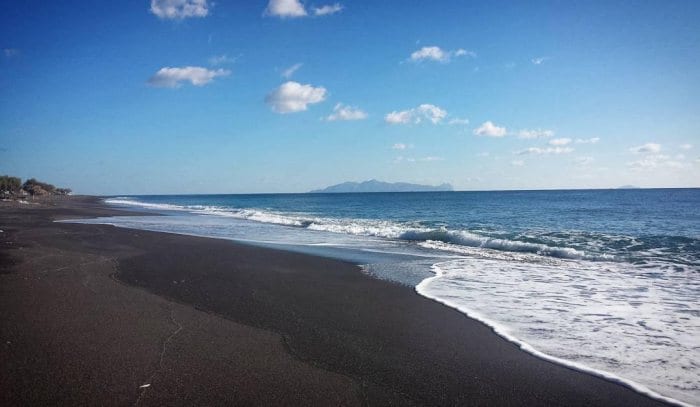 Black Beach in Santorini