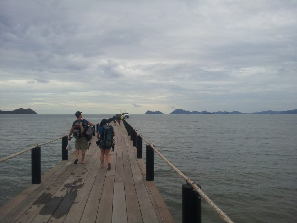 Backpackers boat in Thailand.