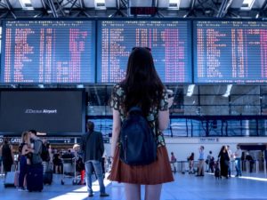 girl in an airport