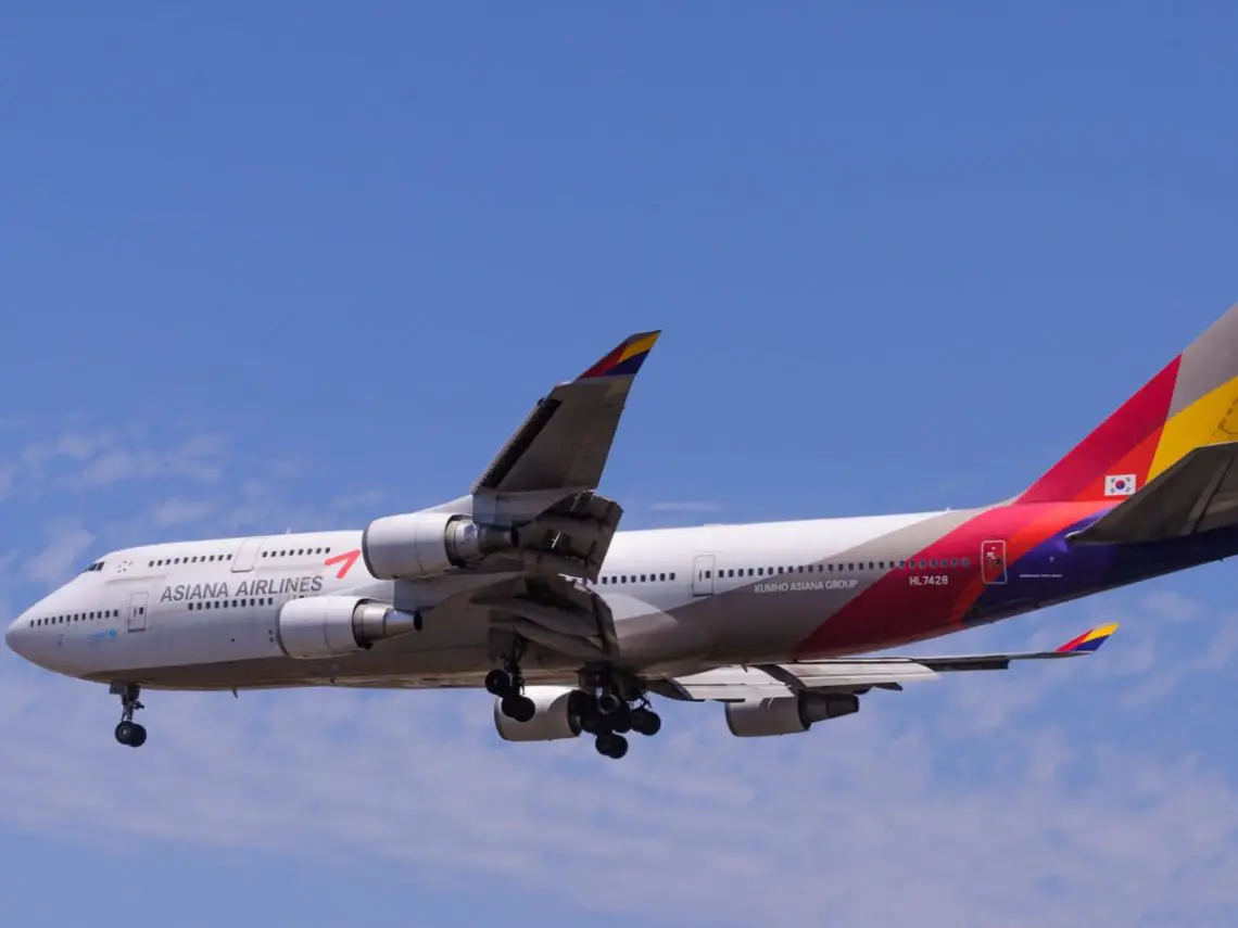 Korean airplane flying